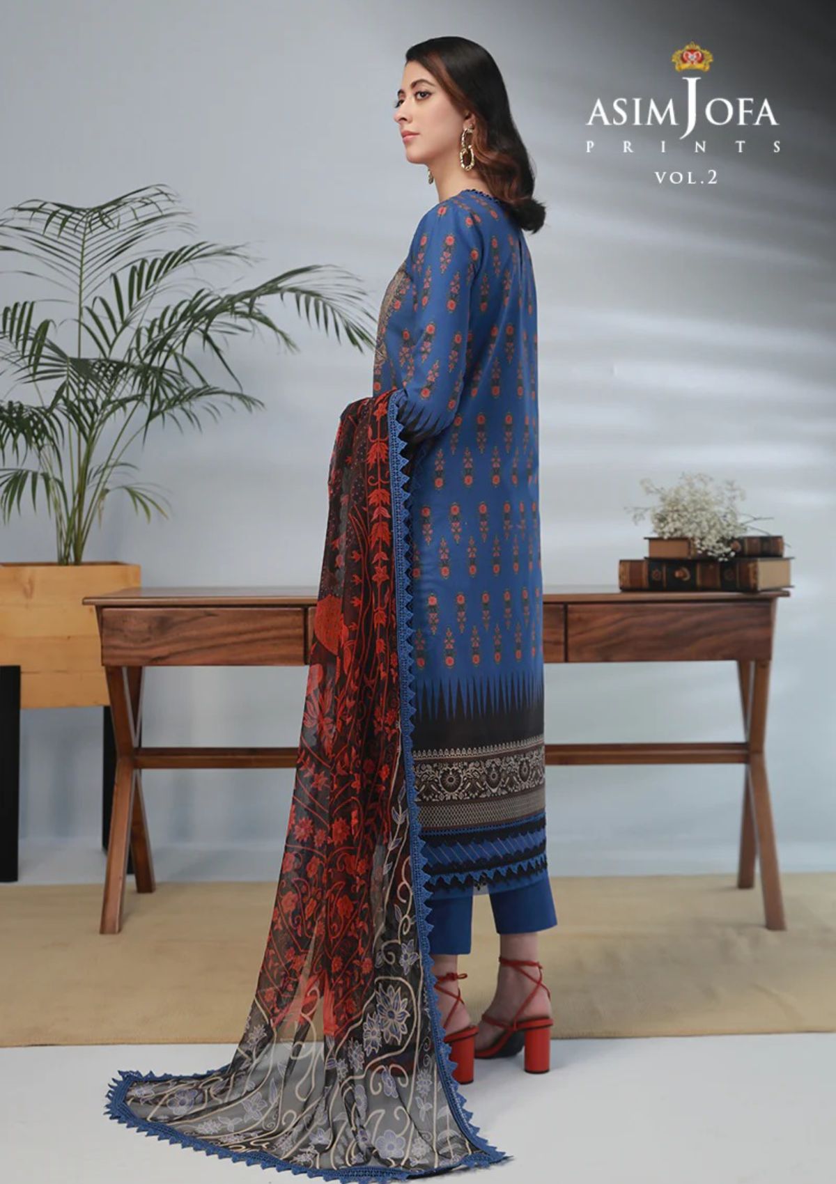 Lawn Collection - Asim Jofa - Basic - Print - 3 Pcs - AJBP#44 - Official Asim Jofa - Agha Fabrics UK