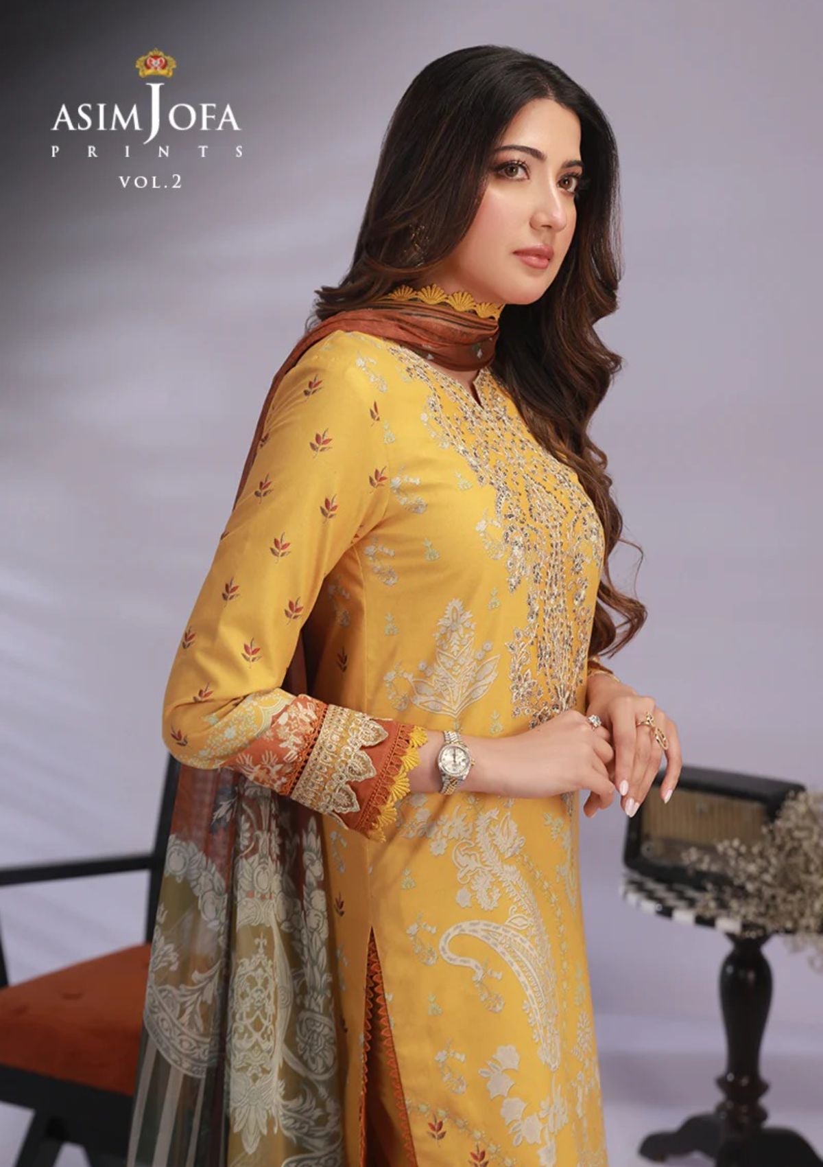 Lawn Collection - Asim Jofa - Basic - Print - 3 Pcs - AJBP#47 - Official Asim Jofa - Agha Fabrics UK