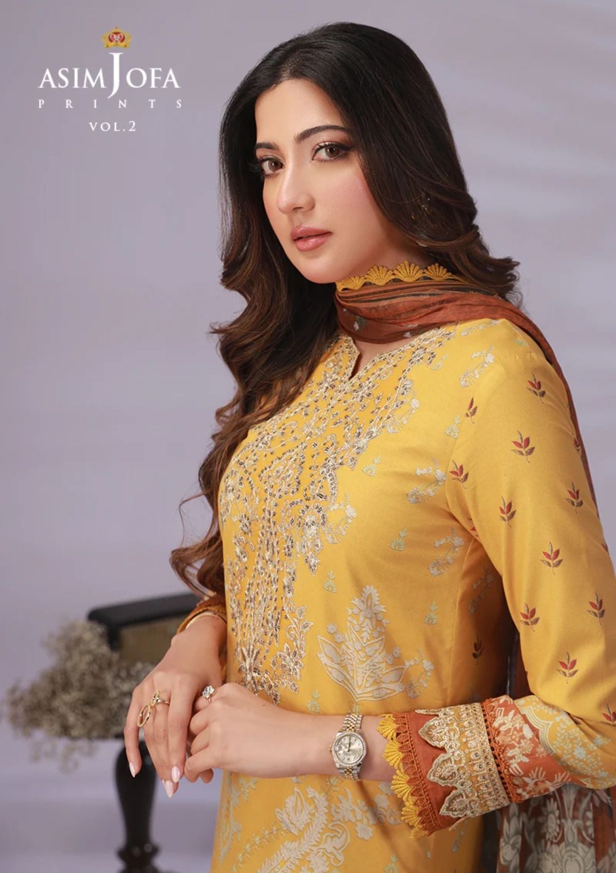 Lawn Collection - Asim Jofa - Basic - Print - 3 Pcs - AJBP#47 - Official Asim Jofa - Agha Fabrics UK