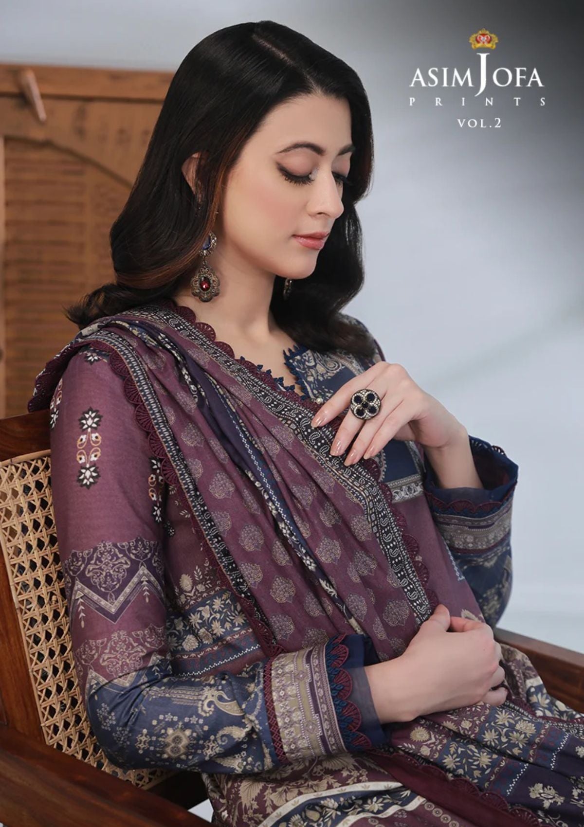 Lawn Collection - Asim Jofa - Basic - Print - 2 Pcs - AJBP#48 - Official Asim Jofa - Agha Fabrics UK