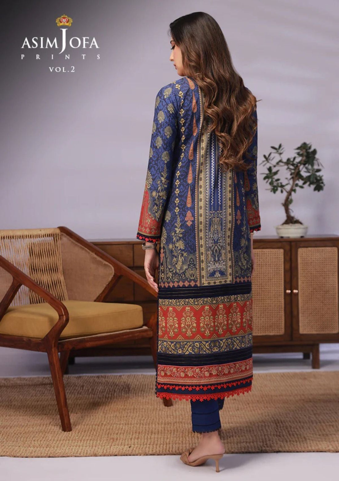 Lawn Collection - Asim Jofa - Basic - Print - 1 Pc - AJBP#50 - Official Asim Jofa - Agha Fabrics UK