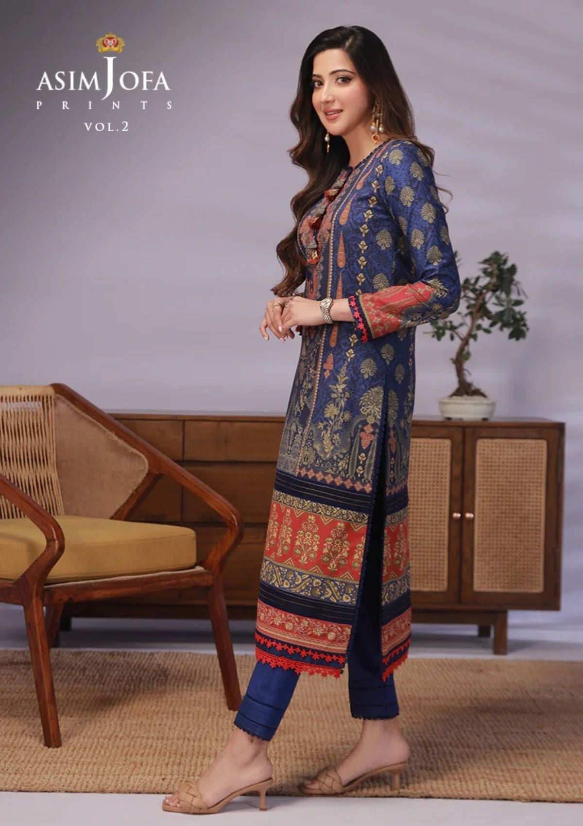 Lawn Collection - Asim Jofa - Basic - Print - 1 Pc - AJBP#50 - Official Asim Jofa - Agha Fabrics UK