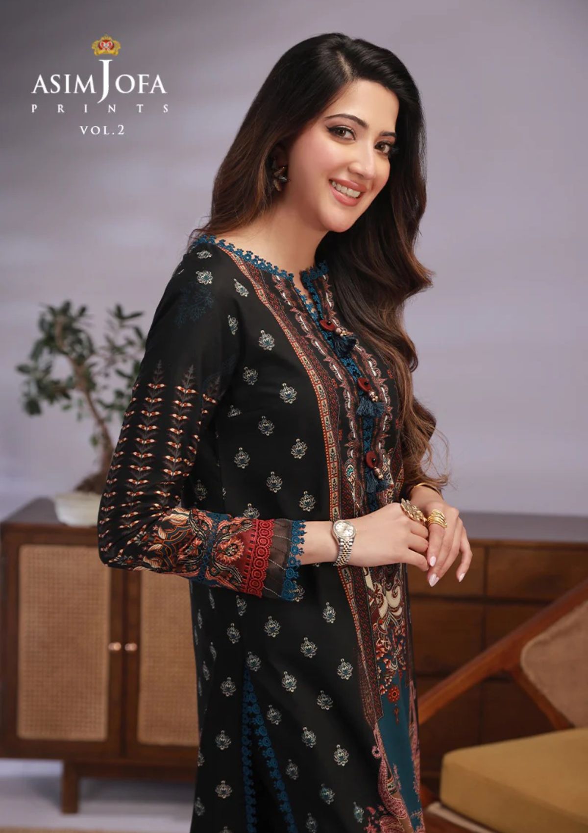 Lawn Collection - Asim Jofa - Basic - Print - 2 Pcs - AJBP#51 - Official Asim Jofa - Agha Fabrics UK