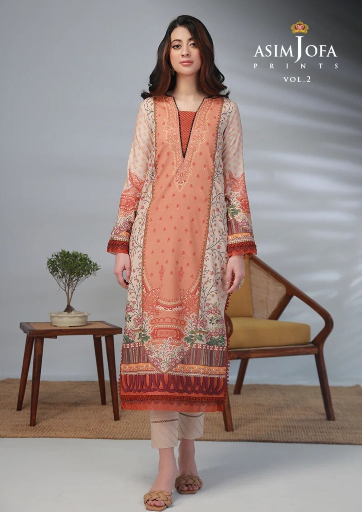 Lawn Collection - Asim Jofa - Basic - Print - 2 Pcs - AJBP#53 - Official Asim Jofa - Agha Fabrics UK