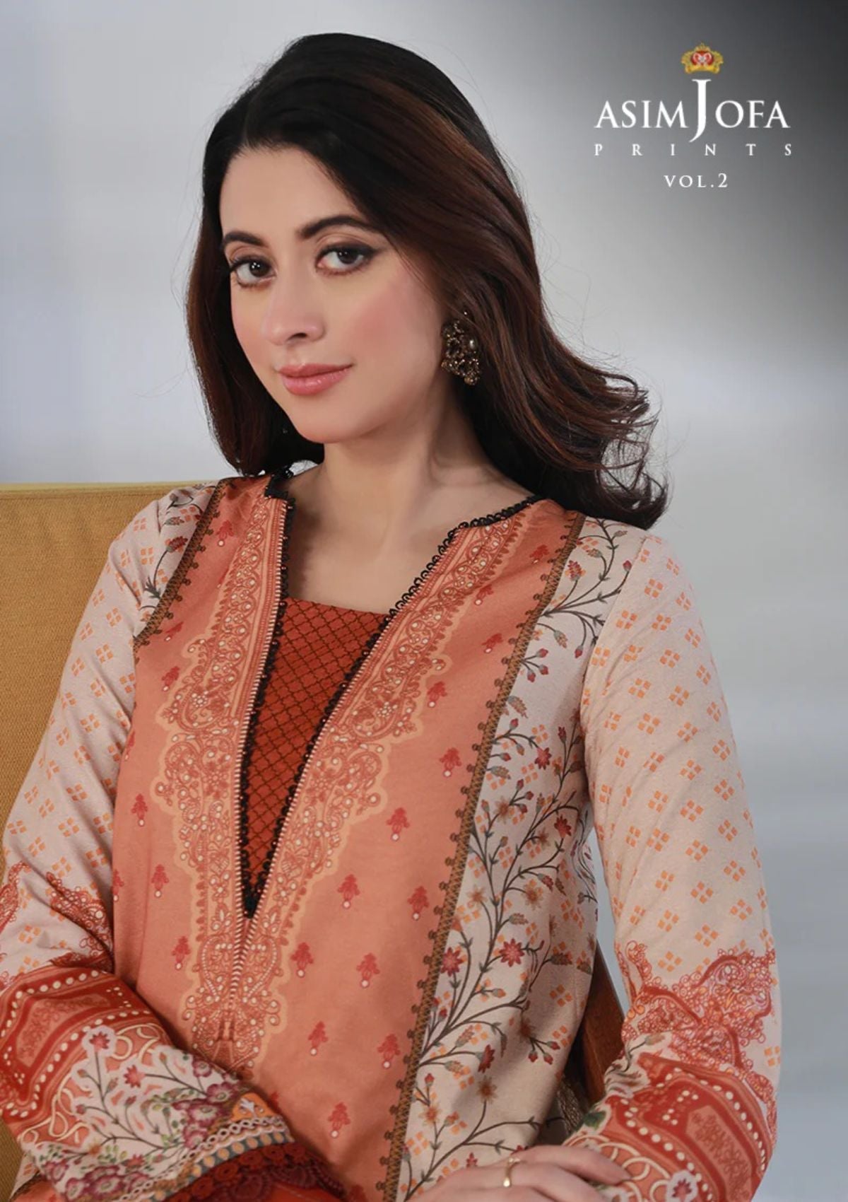 Lawn Collection - Asim Jofa - Basic - Print - 2 Pcs - AJBP#53 - Official Asim Jofa - Agha Fabrics UK