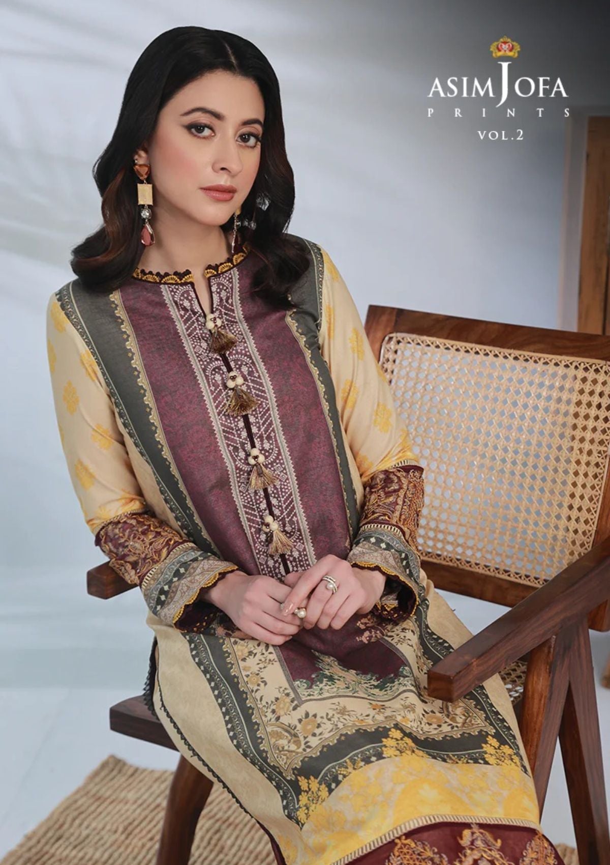 Lawn Collection - Asim Jofa - Basic - Print - 2 Pcs - AJBP#55 - Official Asim Jofa - Agha Fabrics UK