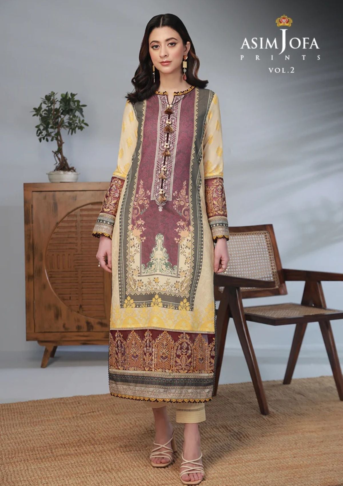 Lawn Collection - Asim Jofa - Basic - Print - 2 Pcs - AJBP#55 - Official Asim Jofa - Agha Fabrics UK
