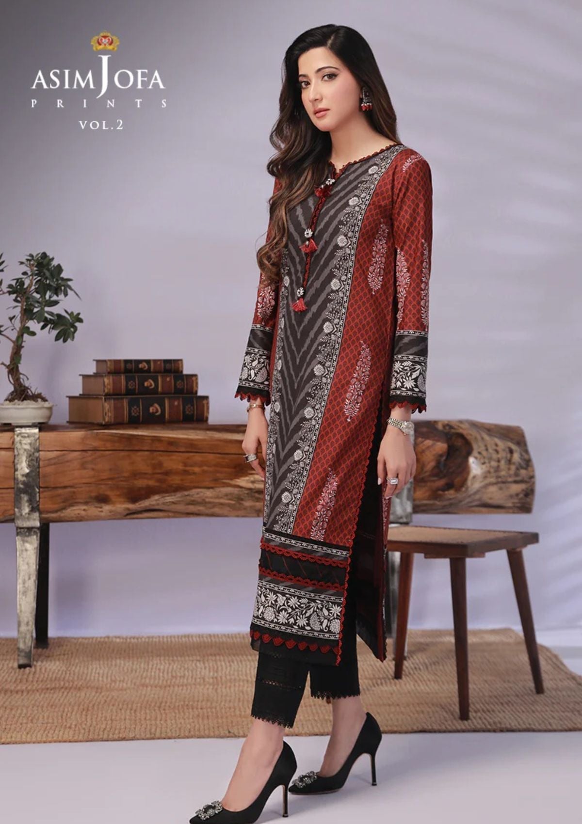 Lawn Collection - Asim Jofa - Basic - Print - 1 Pc - AJBP#58 - Official Asim Jofa - Agha Fabrics UK