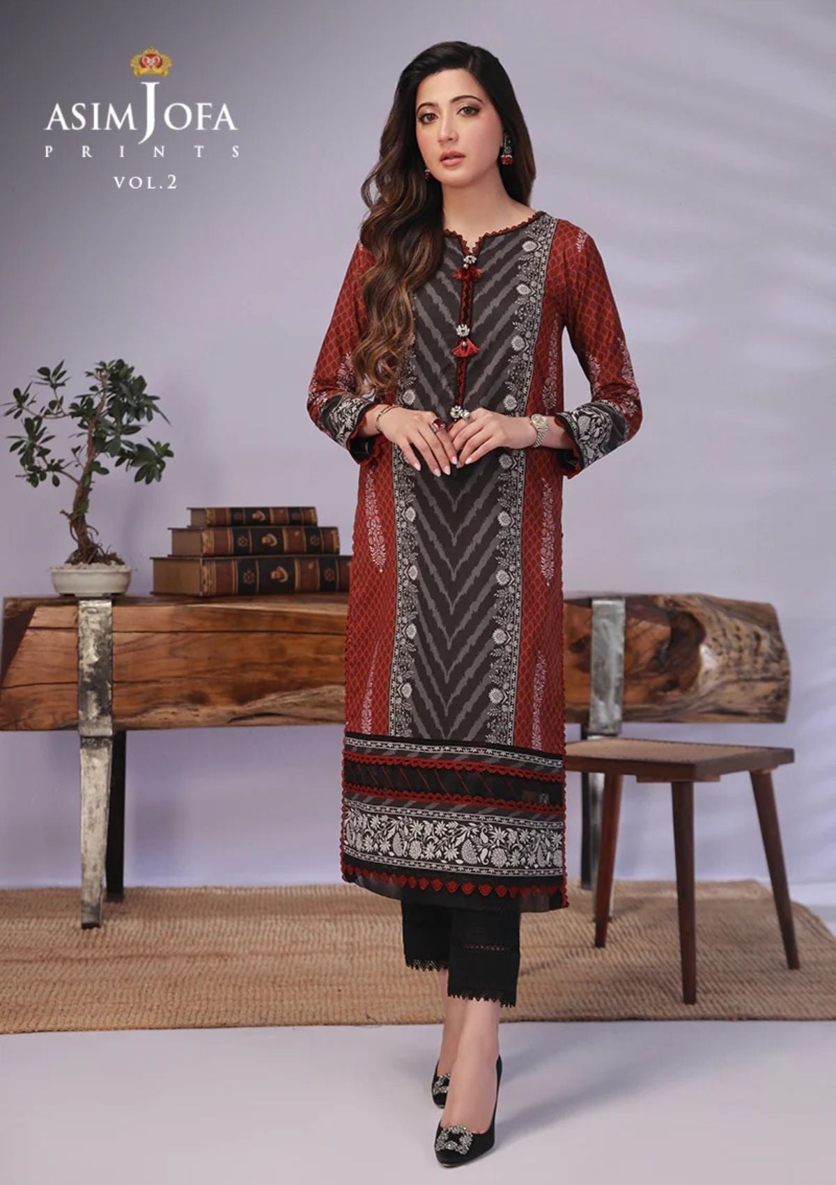 Lawn Collection - Asim Jofa - Basic - Print - 1 Pc - AJBP#58 - Official Asim Jofa - Agha Fabrics UK