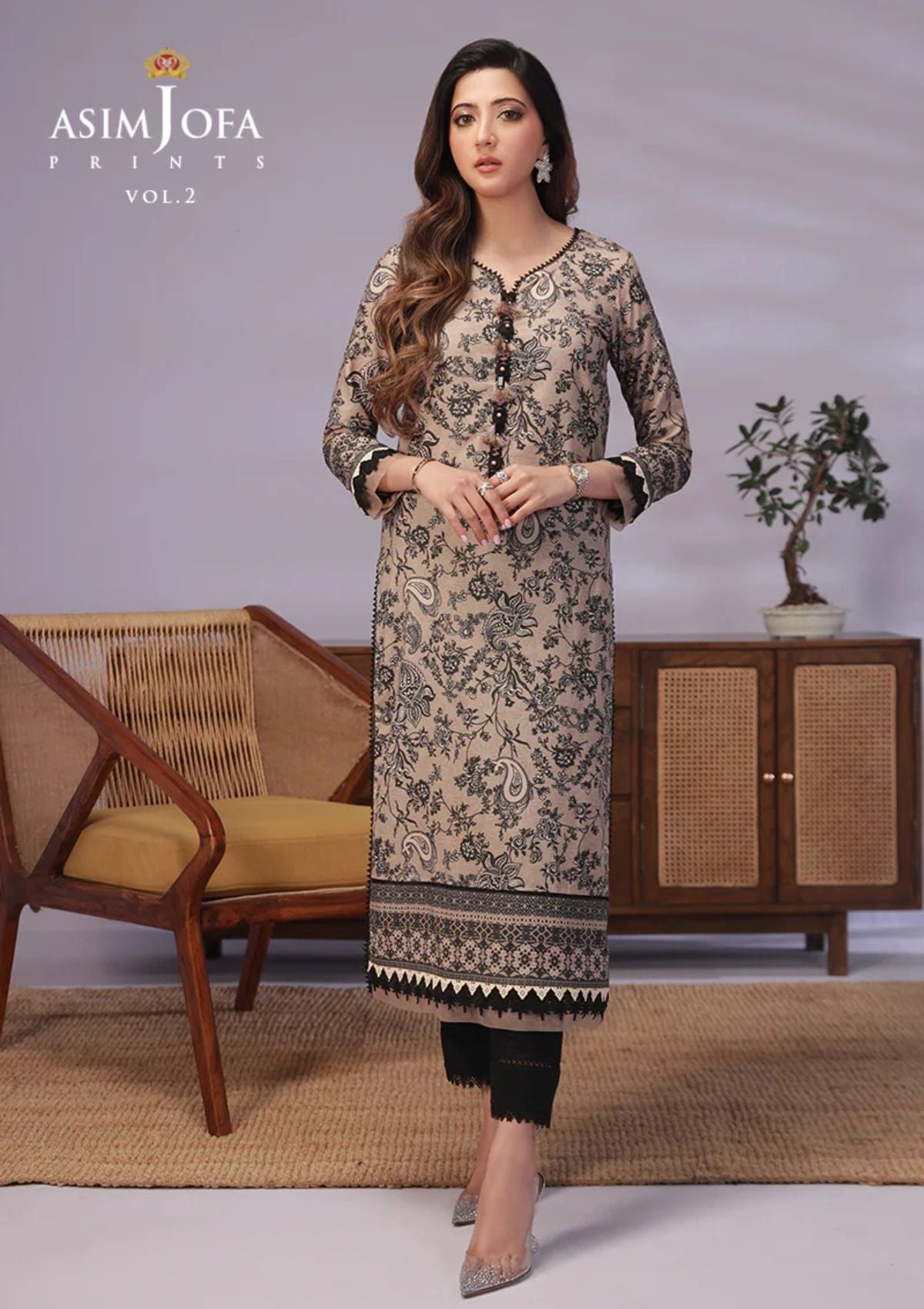 Lawn Collection - Asim Jofa - Basic - Print - 1 Pc - AJBP#59 - Official Asim Jofa - Agha Fabrics UK
