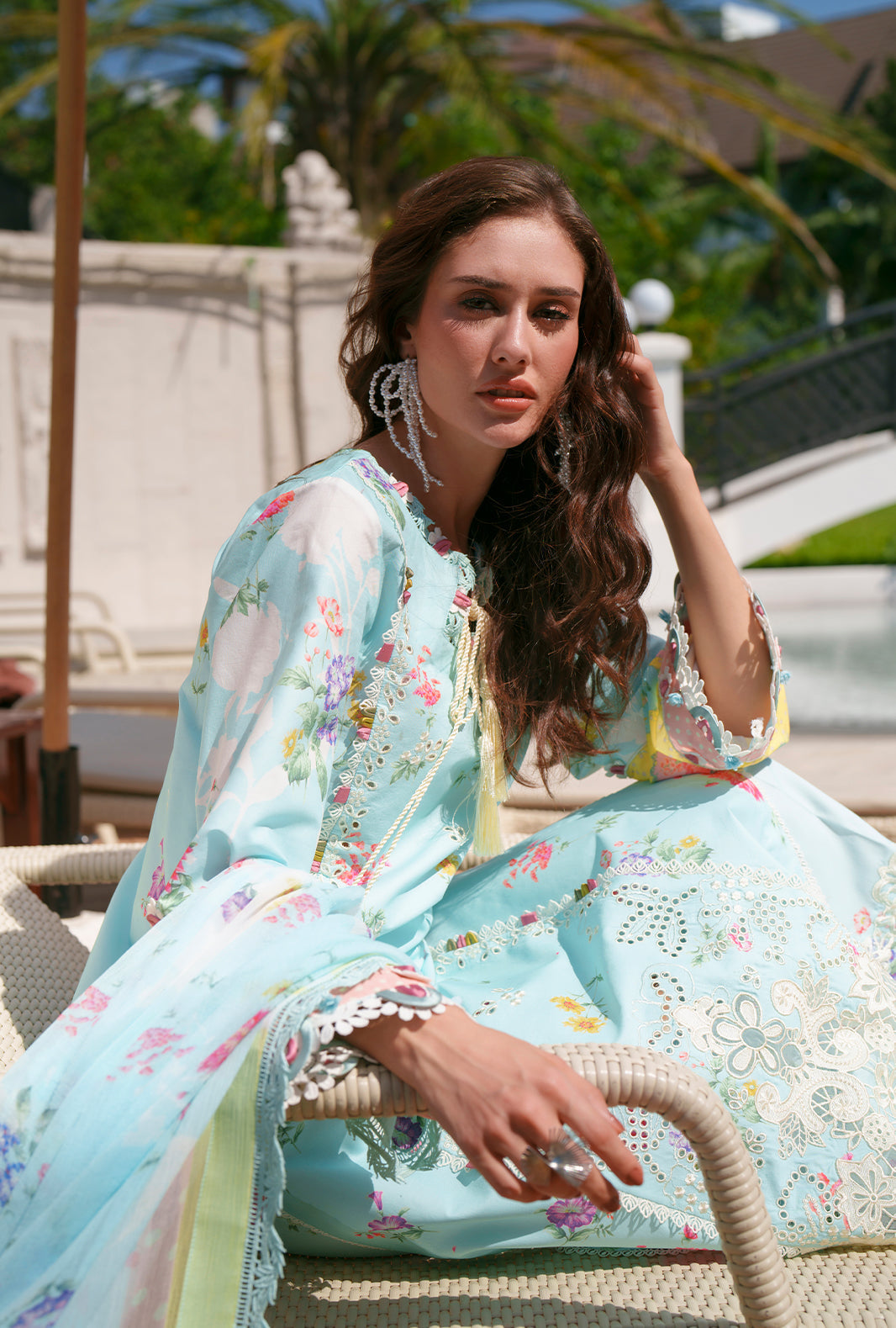 AJR Couture | Printed Chikankari 26 | Azure