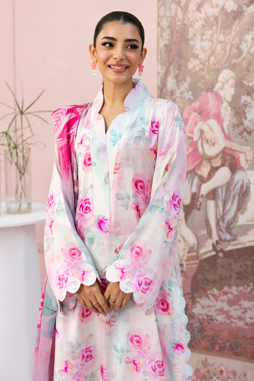 Afsanah | Basics Raw Silk | Floral Wave AR-104