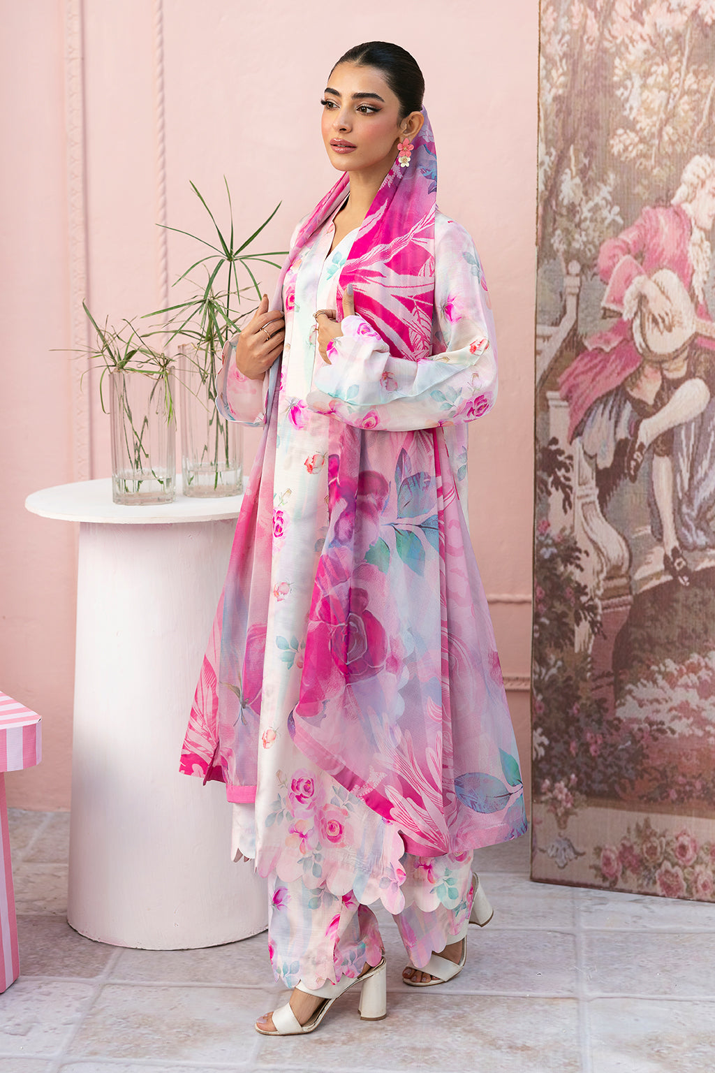 Afsanah | Basics Raw Silk | Floral Wave AR-104