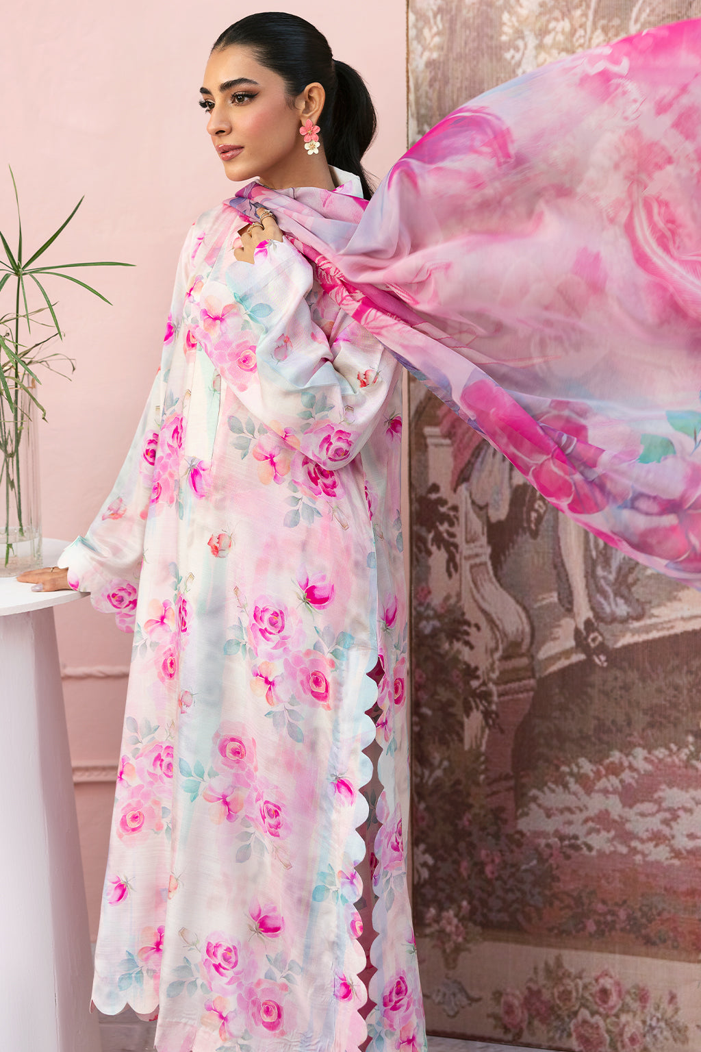 Afsanah | Basics Raw Silk | Floral Wave AR-104