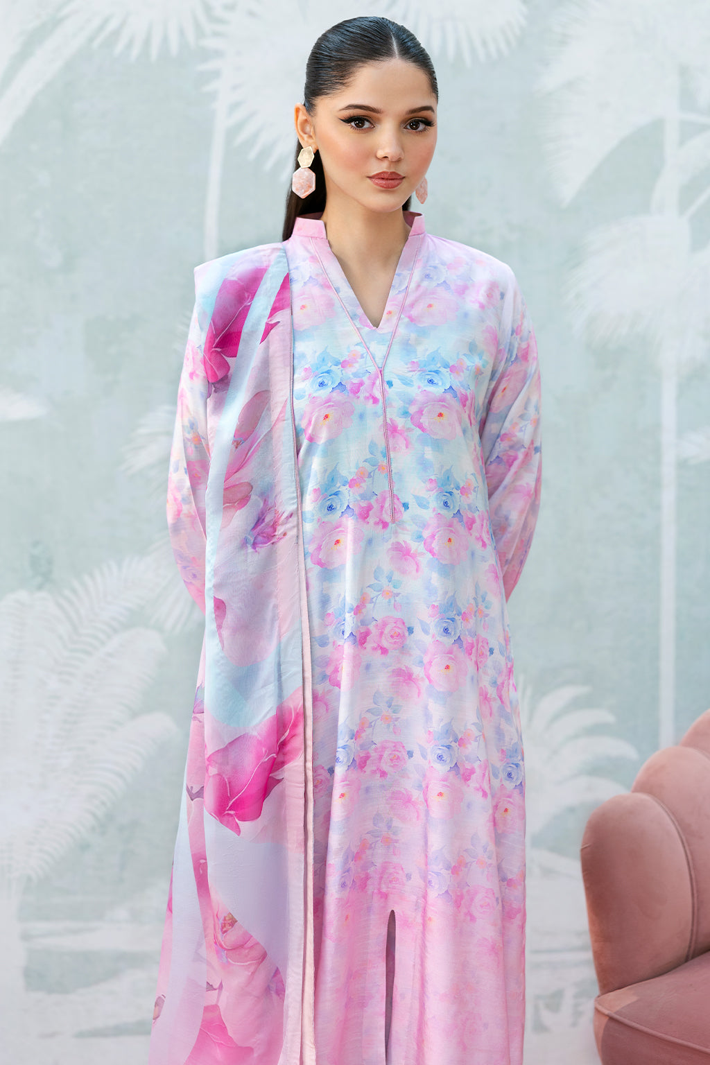 Afsanah | Basics Raw Silk | Pink Wave AR-112