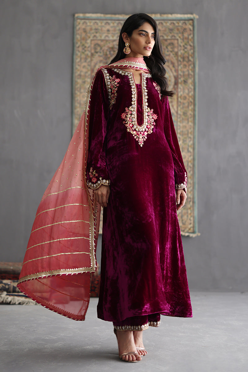 Sana Abbas | Velvet Formals | AMETHYST - Official Sana Abbas - Agha Fabrics UK