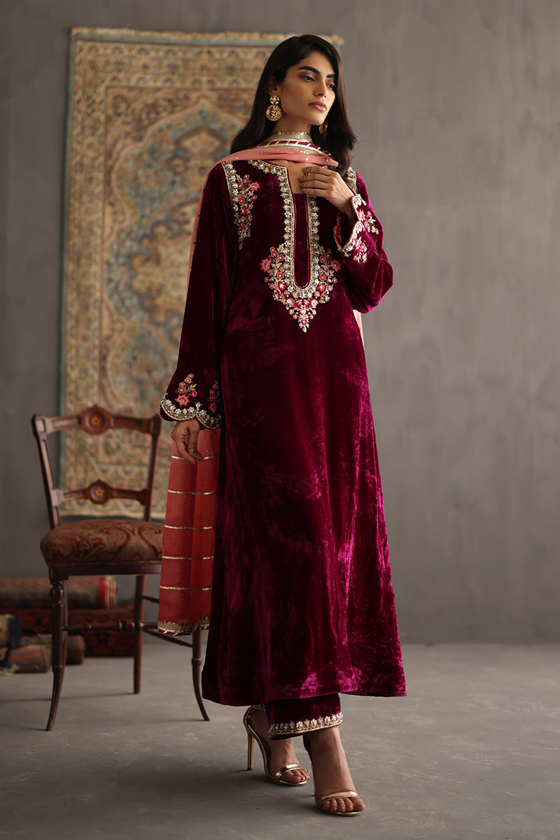 Sana Abbas | Velvet Formals | AMETHYST - Official Sana Abbas - Agha Fabrics UK