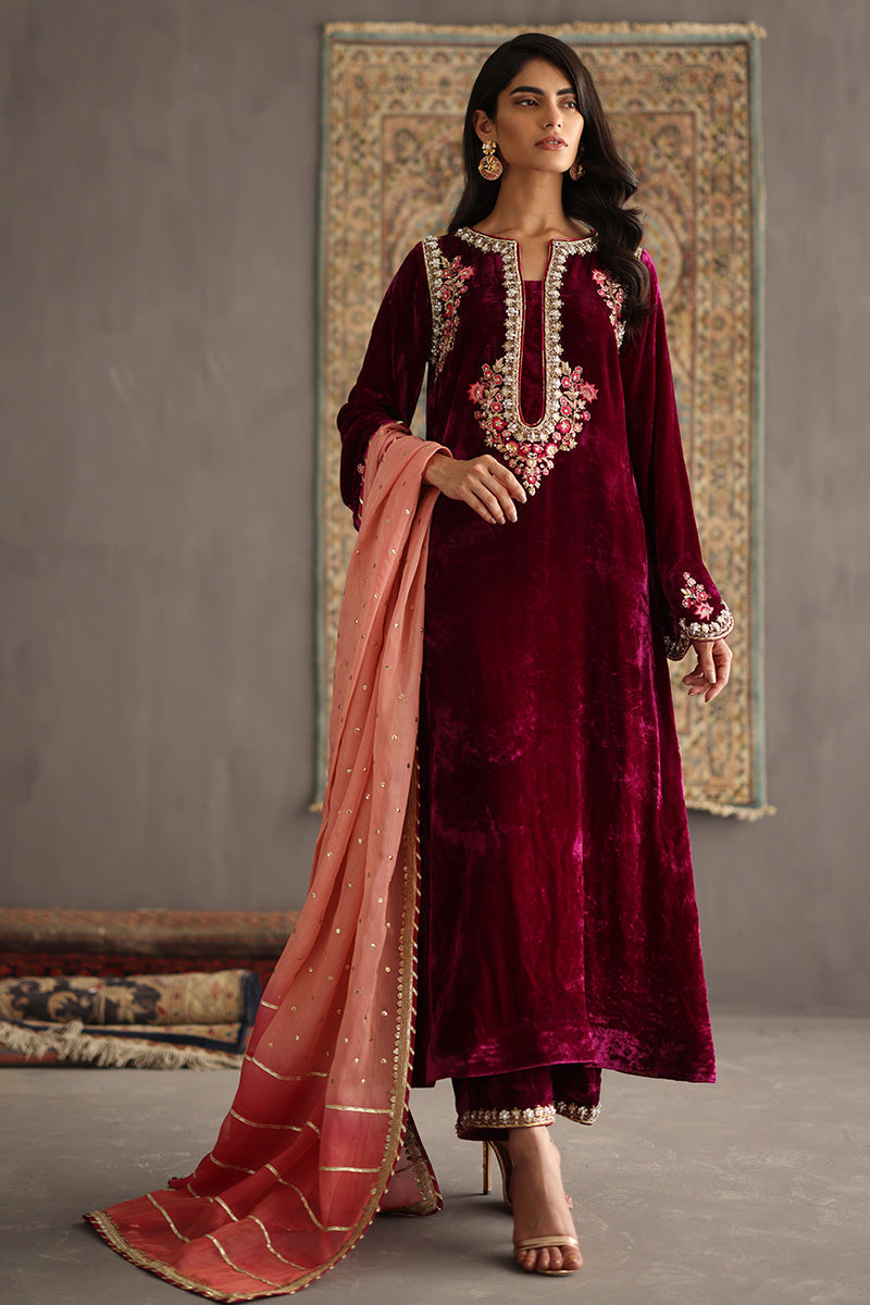 Sana Abbas | Velvet Formals | AMETHYST - Official Sana Abbas - Agha Fabrics UK
