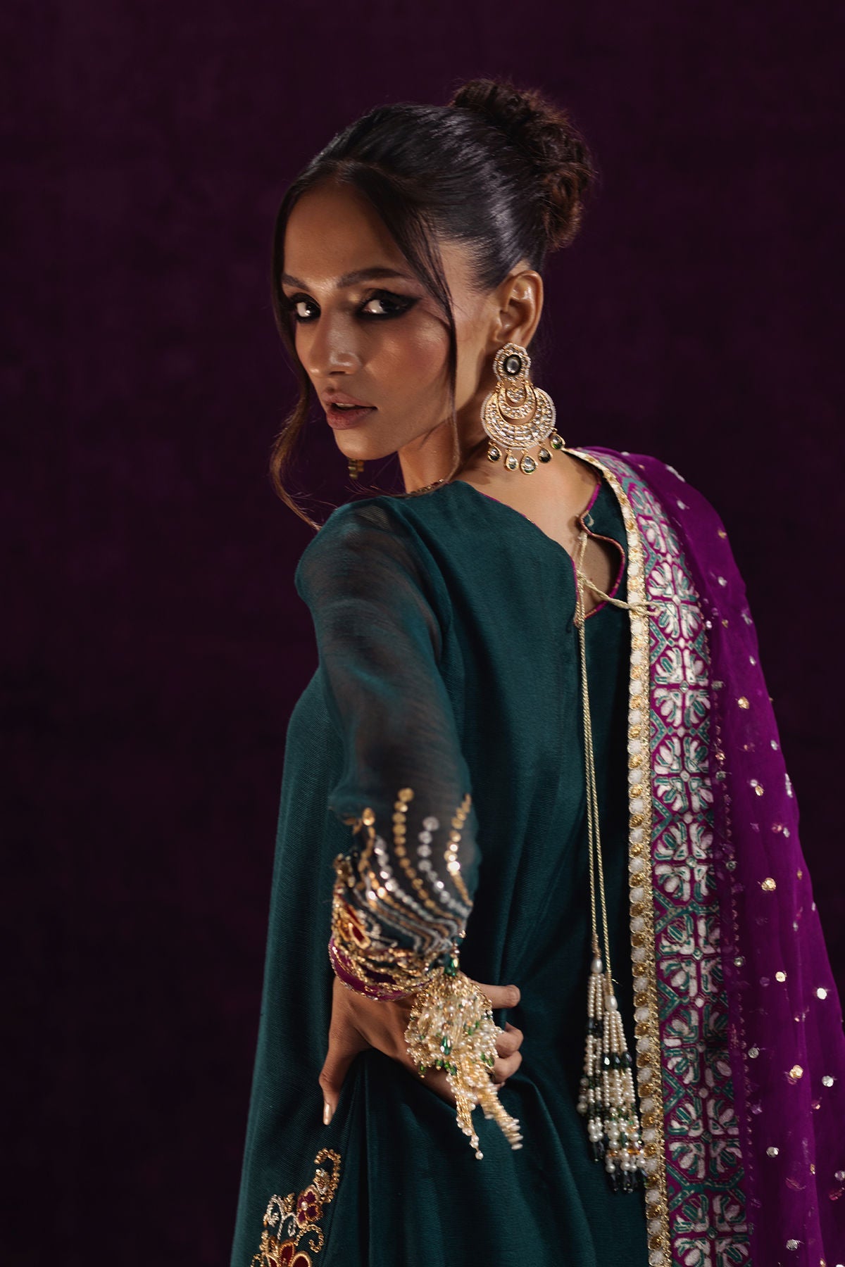 Annus Abrar | Mirha Winter Velour | Lila - Official Annus Abrar - Agha Fabrics UK