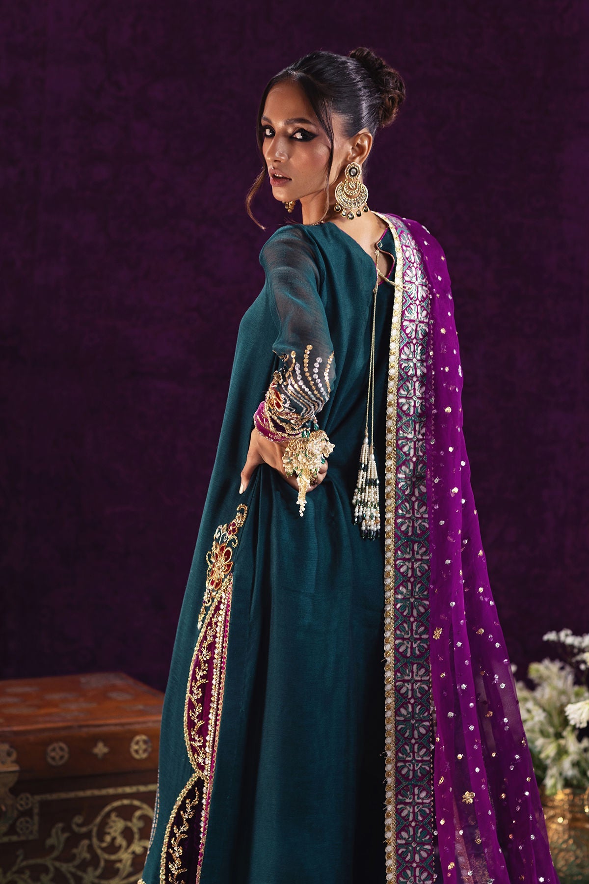 Annus Abrar | Mirha Winter Velour | Lila - Official Annus Abrar - Agha Fabrics UK