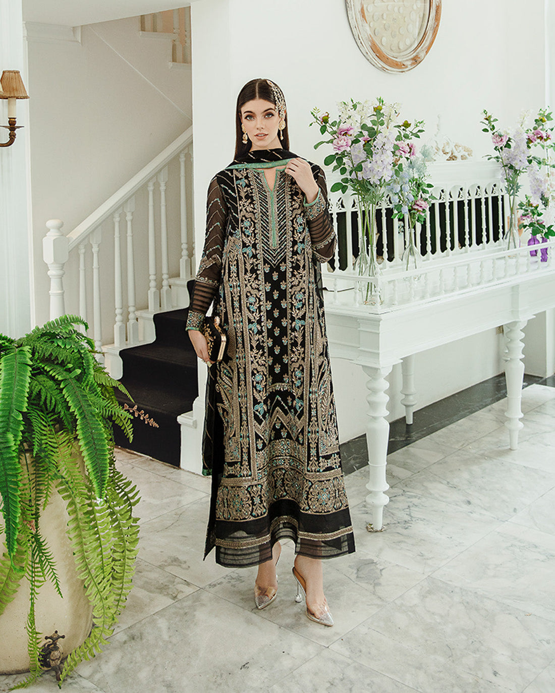 Maryum n Maria | Freesia Ariya Formals |  SW23-507 - Black - Iman -  Maryam N Maria Formal -  Agha Fabrics