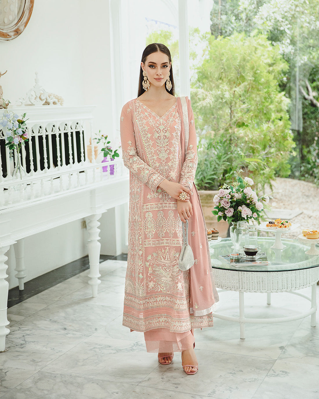 Maryum n Maria | Freesia Ariya Formals | SW23-503 - Pink Nude - Negar -  Maryam N Maria Formal -  Agha Fabrics