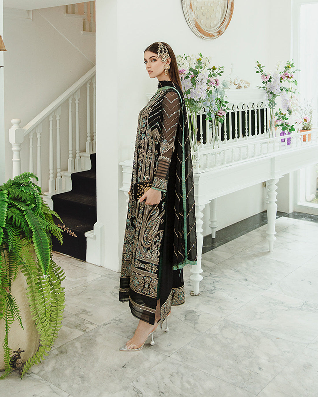 Maryum n Maria | Freesia Ariya Formals |  SW23-507 - Black - Iman -  Maryam N Maria Formal -  Agha Fabrics