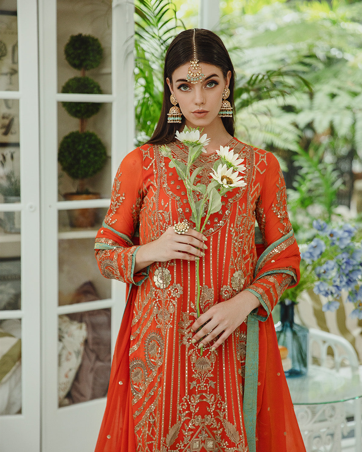Maryum n Maria | Freesia Ariya Formals | SW23-509 - Tiger Orange - Mina - Official Maryam N Maria - Agha Fabrics UK