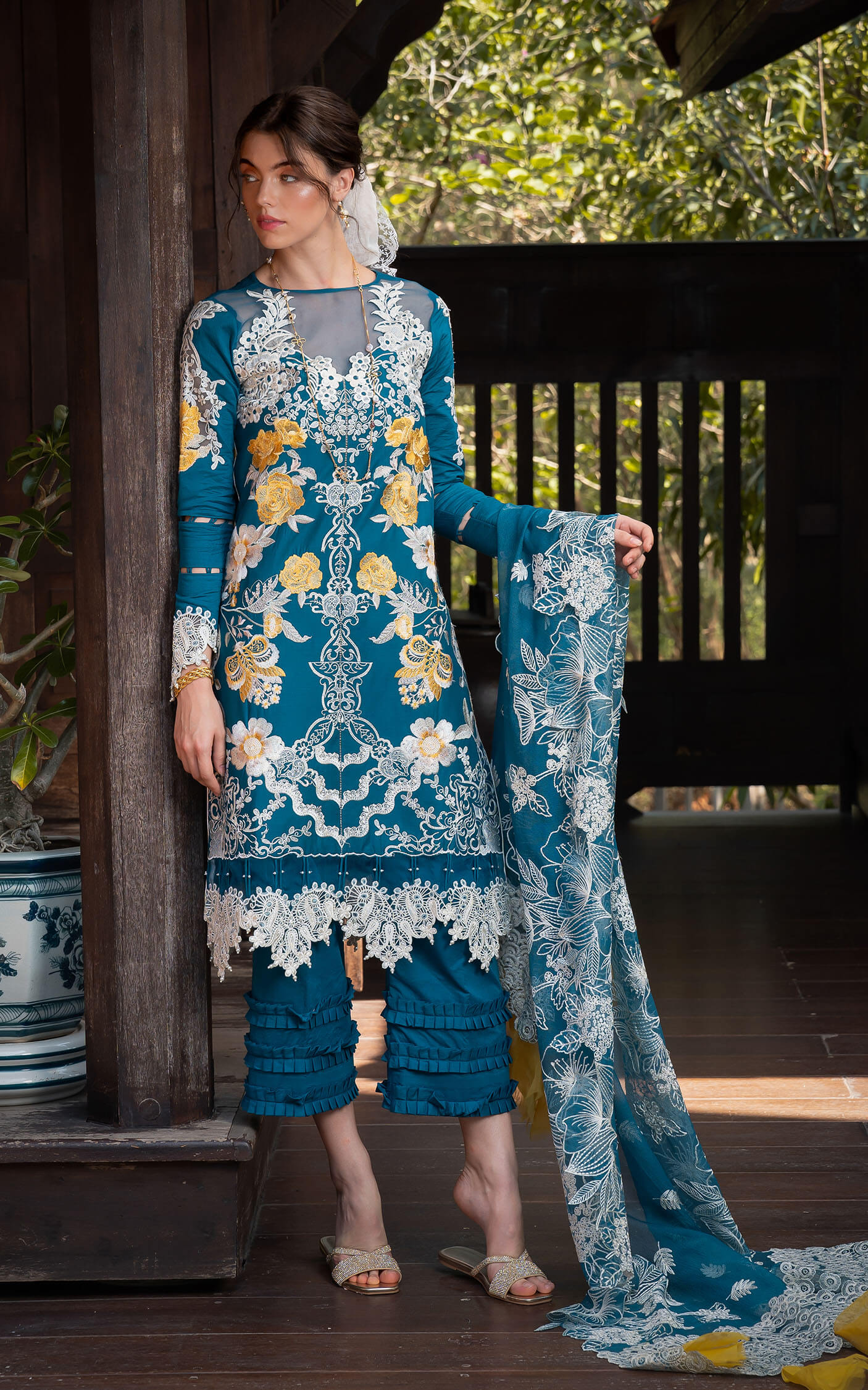 Asifa and Nabeel | Rosemary Ruffles 24 | Flora -  Asifa and Nabeel Luxury - Original Designer Dress - House of Maryam