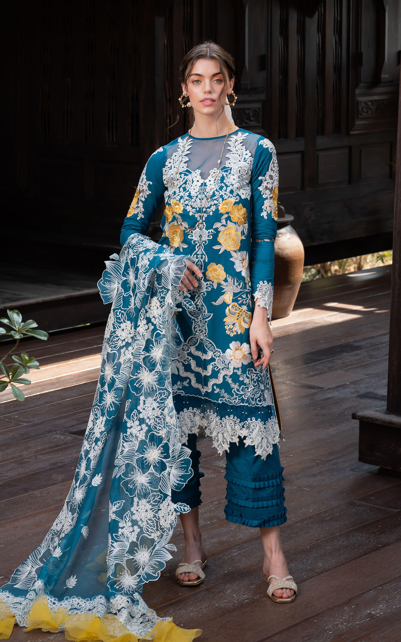 Asifa and Nabeel | Rosemary Ruffles 24 | Flora -  Asifa and Nabeel Luxury - Original Designer Dress - House of Maryam