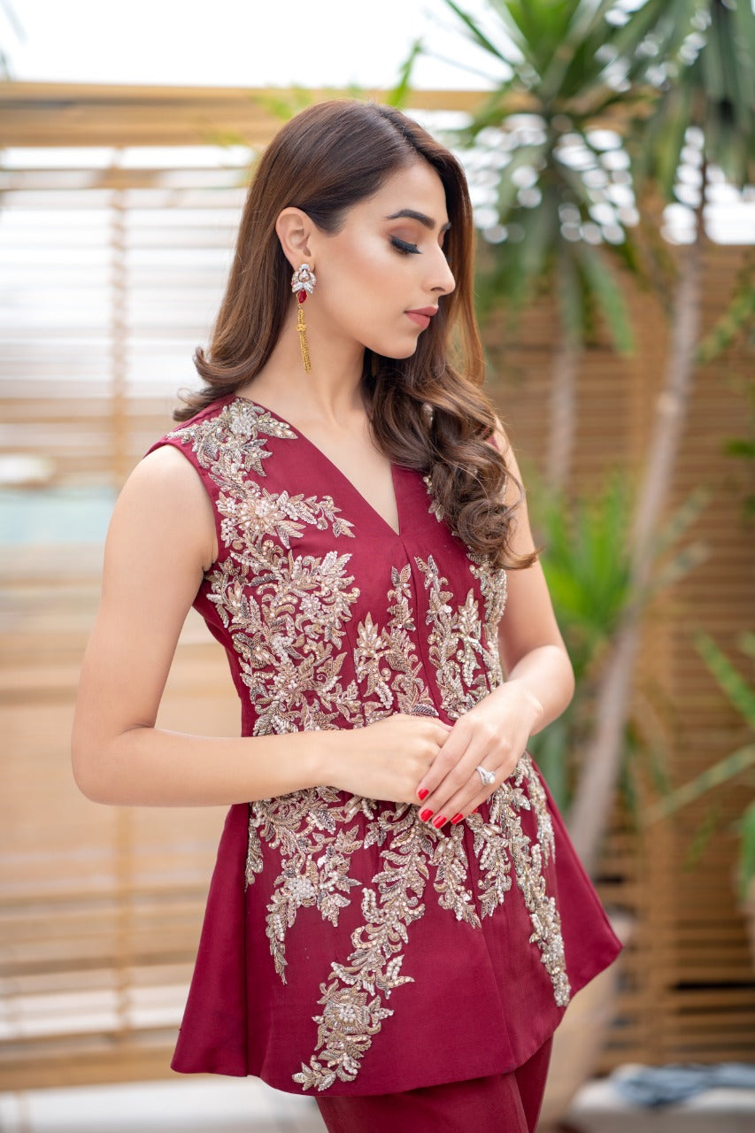 Ayesha and Usman | Grape Wine Luxury Pret | Vermillion