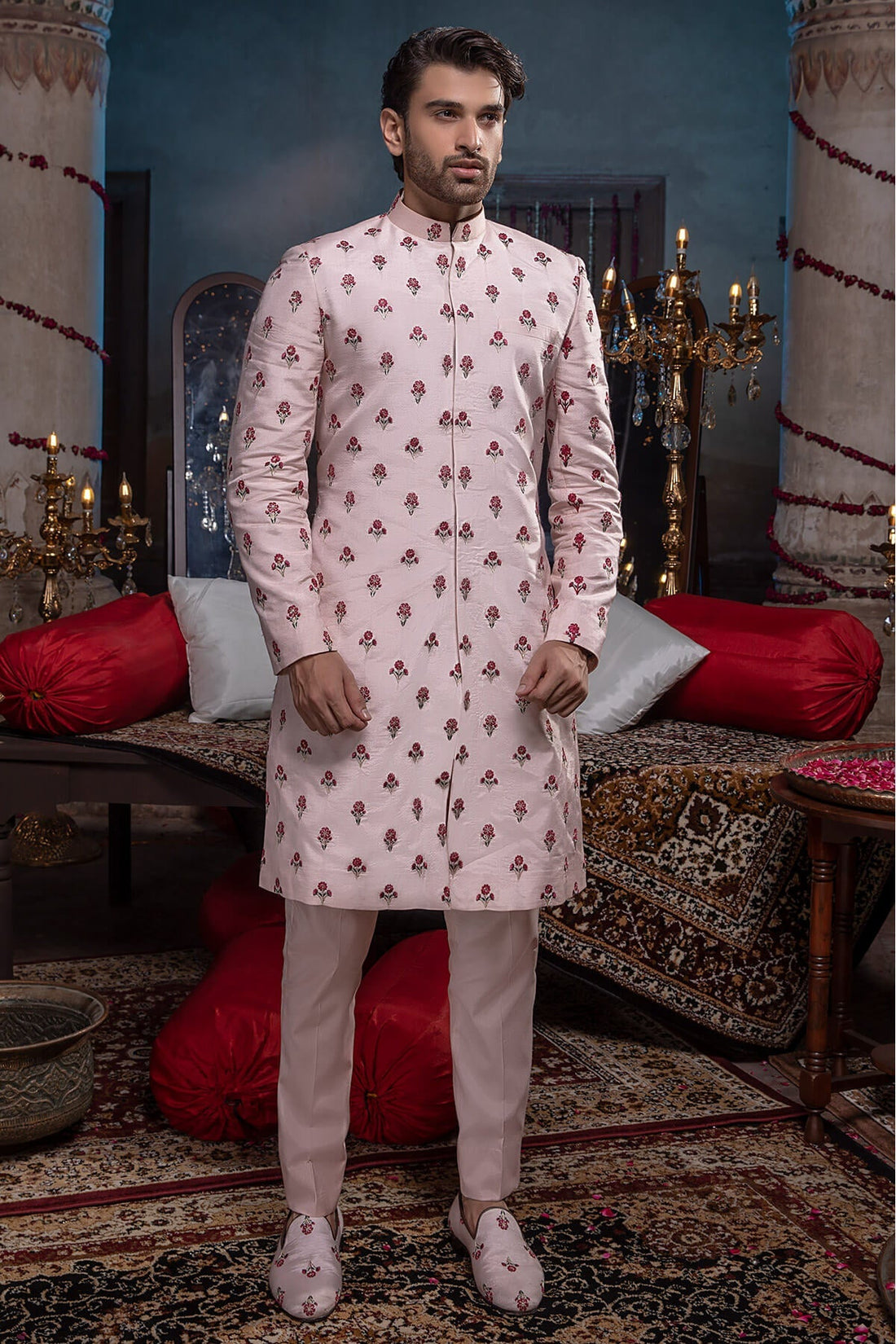 Pakistani Menswear | Mina Kashif | Sherwani D-19 - Official Agha Fabrics - Agha Fabrics UK