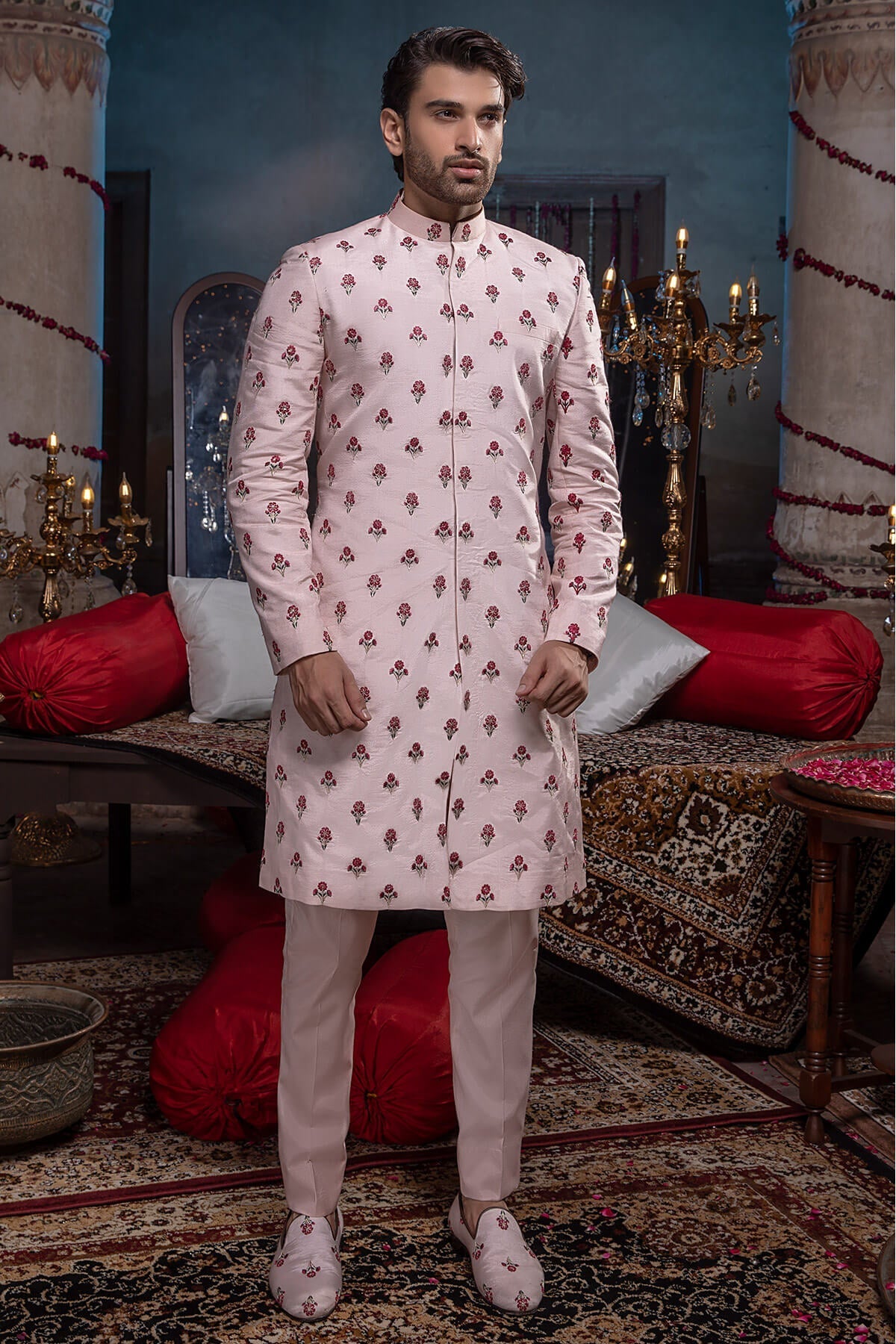 Pakistani Menswear | Mina Kashif | Sherwani D-19 - Official Agha Fabrics - Agha Fabrics UK