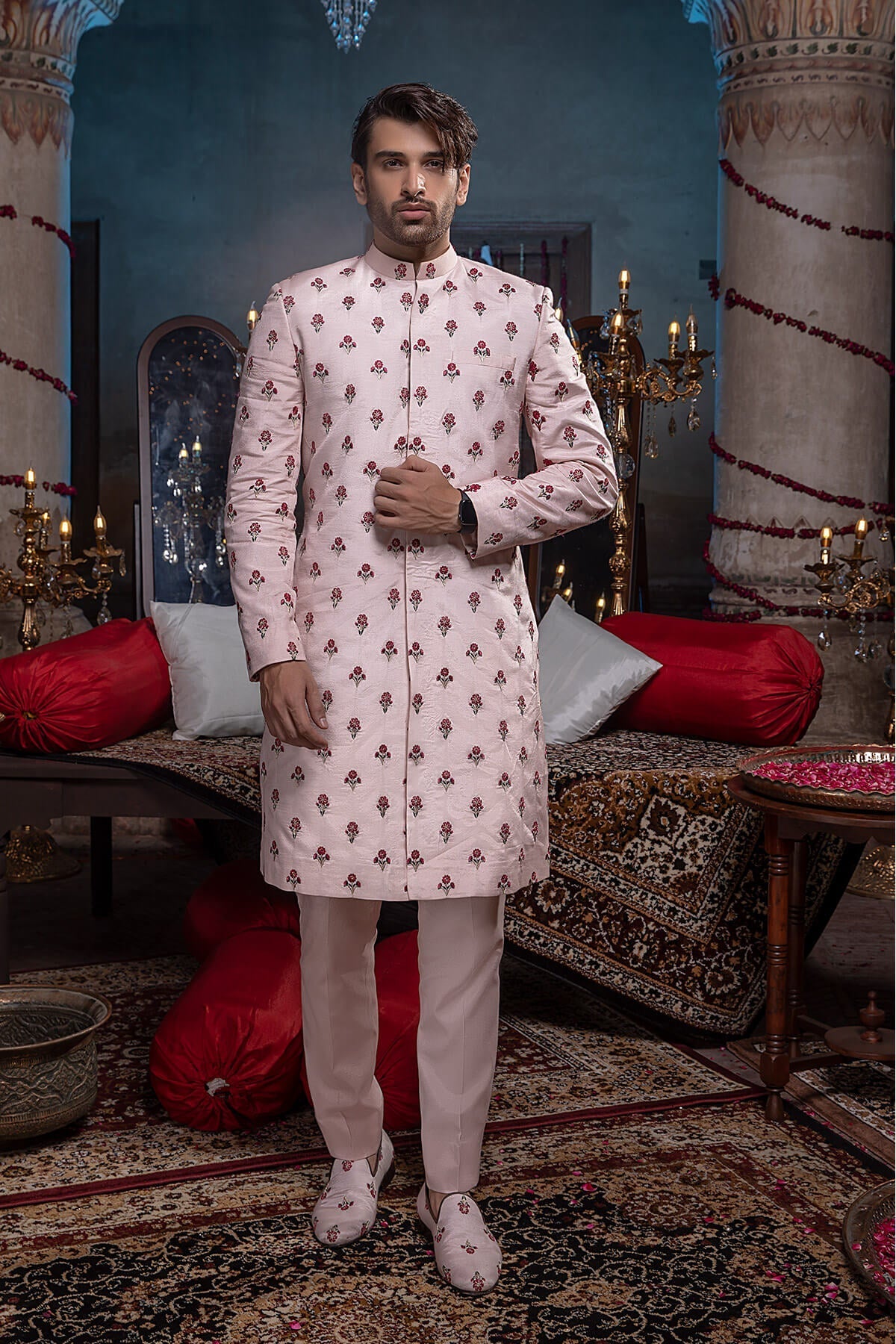 Pakistani Menswear | Mina Kashif | Sherwani D-19 - Official Agha Fabrics - Agha Fabrics UK