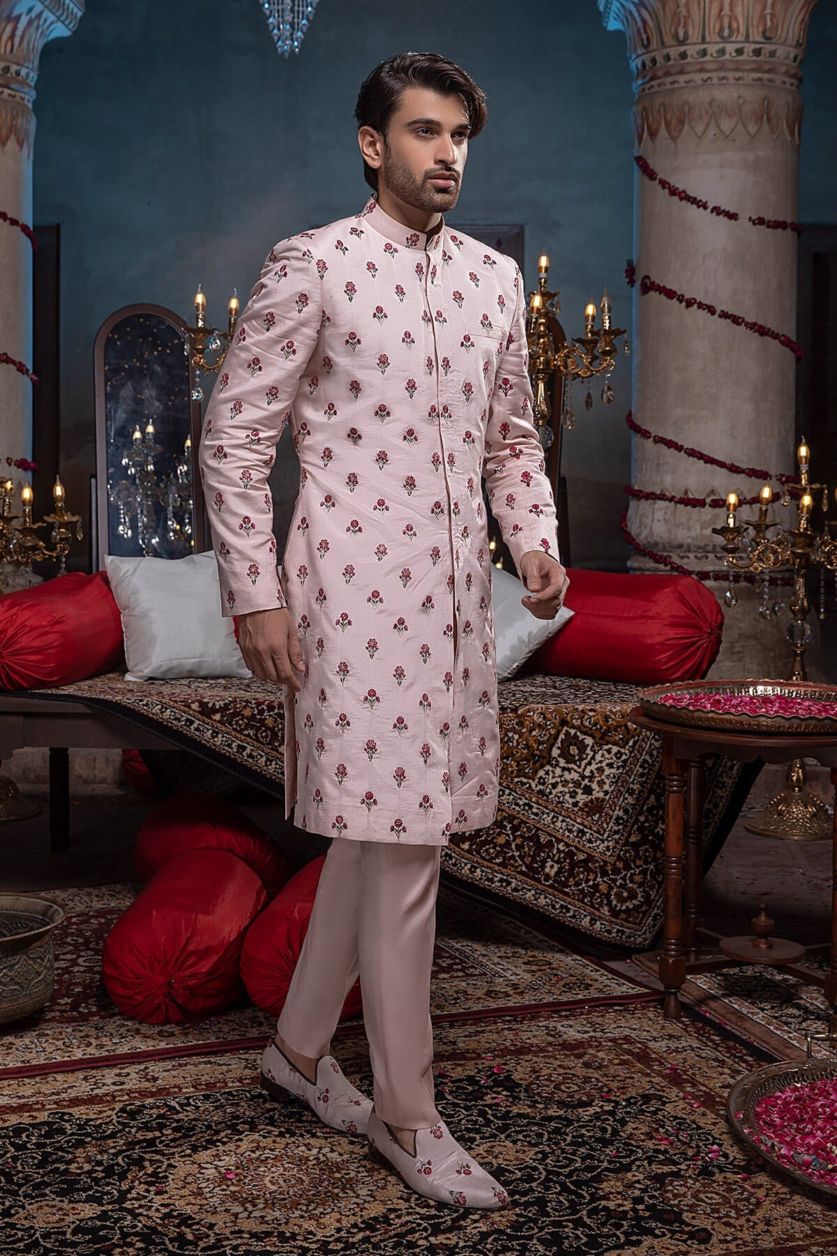 Pakistani Menswear | Mina Kashif | Sherwani D-19 - Official Agha Fabrics - Agha Fabrics UK