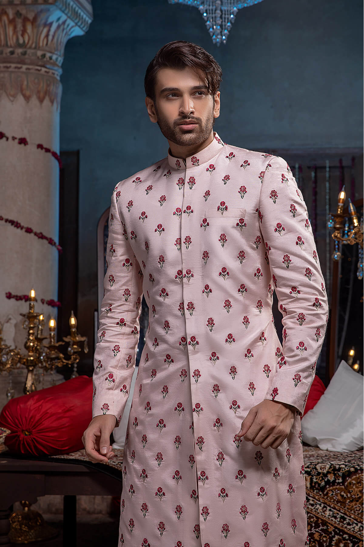 Pakistani Menswear | Mina Kashif | Sherwani D-19 - Official Agha Fabrics - Agha Fabrics UK