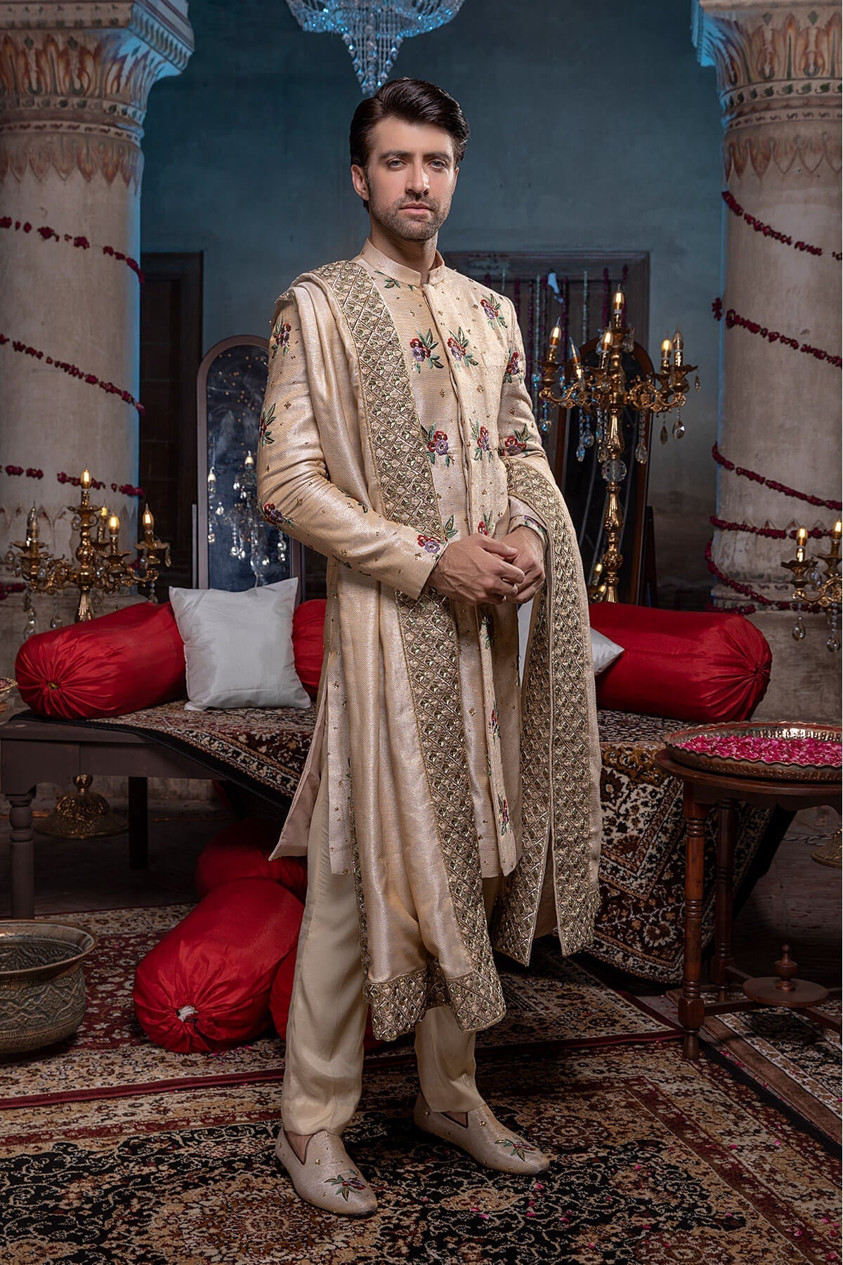 Pakistani Menswear | Mina Kashif | Sherwani D-20 - Official Agha Fabrics - Agha Fabrics UK