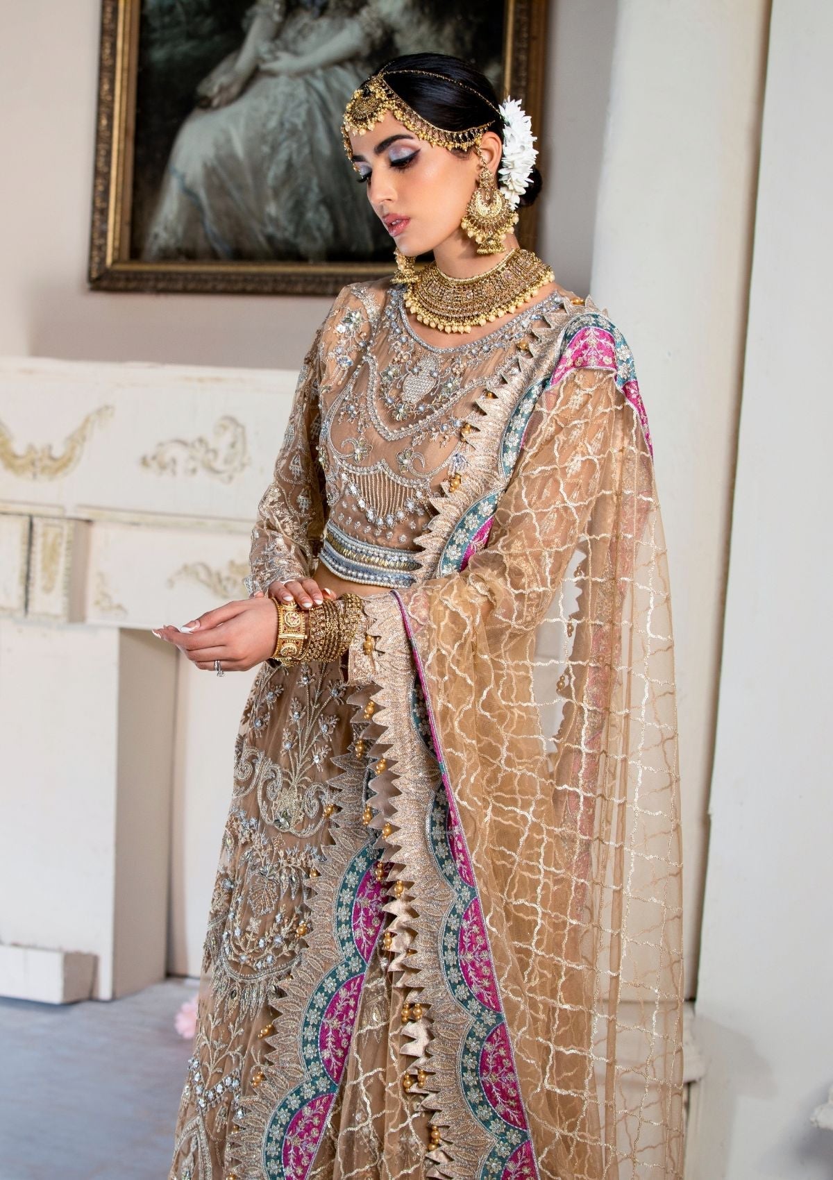 Formal Collection - Rubaaiyat - Handwork Wedding 23 - Freesia - D#06 - Official Rubaaiyat - Agha Fabrics UK