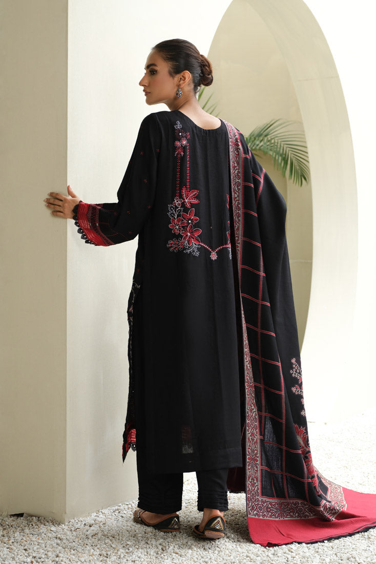 Marjjan | Aangan Embroidered Viscose | MDS-75 (BLACK) - Official Marjjan - Agha Fabrics UK