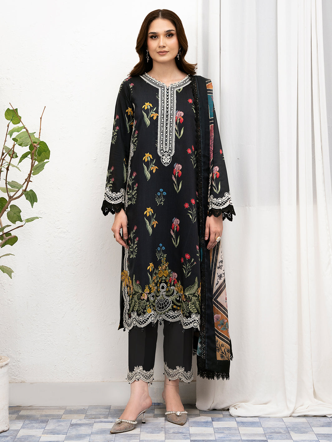 Bin Ilyas | Noura Viscose 24 | 77-A - Official Bin Ilyas - Agha Fabrics UK