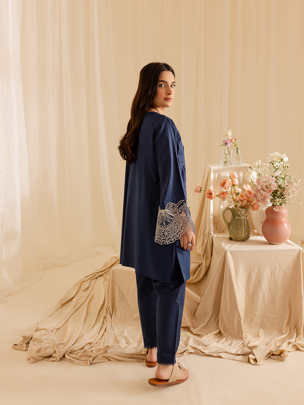 Mahnur | Petal Whispers Lawn Pret | Bluebell