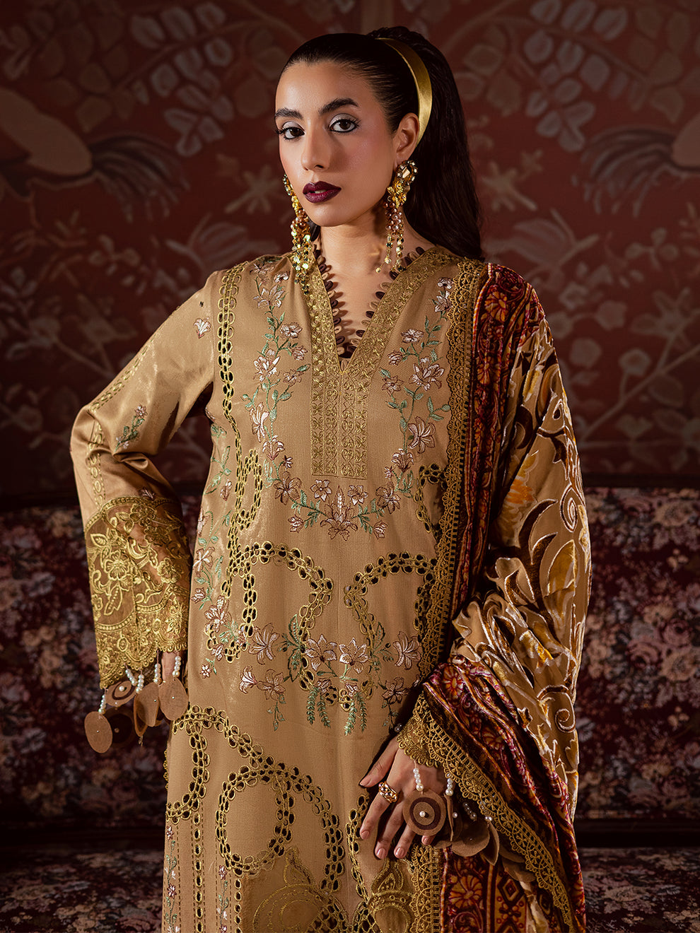 Mahnur | Amelia Luxury Winter 25 | CK-006 Kotrai - Official Mahnur - Agha Fabrics UK