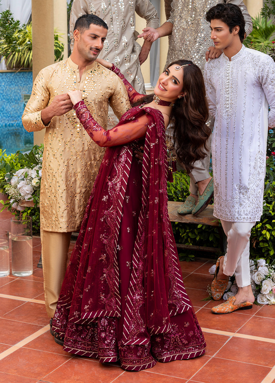 Sahane | Haye Dil Wedding Formals | CT 29009 Crimson HeartBeat