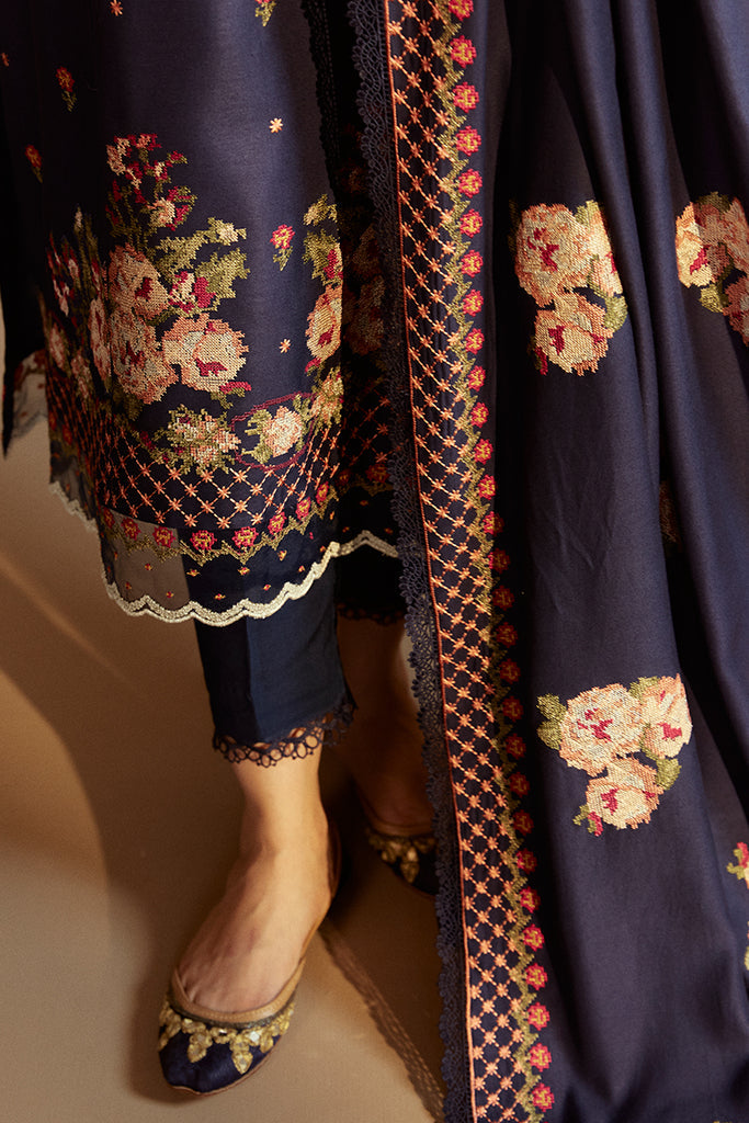 Cross Stitch | Winter Collection 24 | SAPPHIRE BLISS - Official Cross Stitch - Agha Fabrics UK