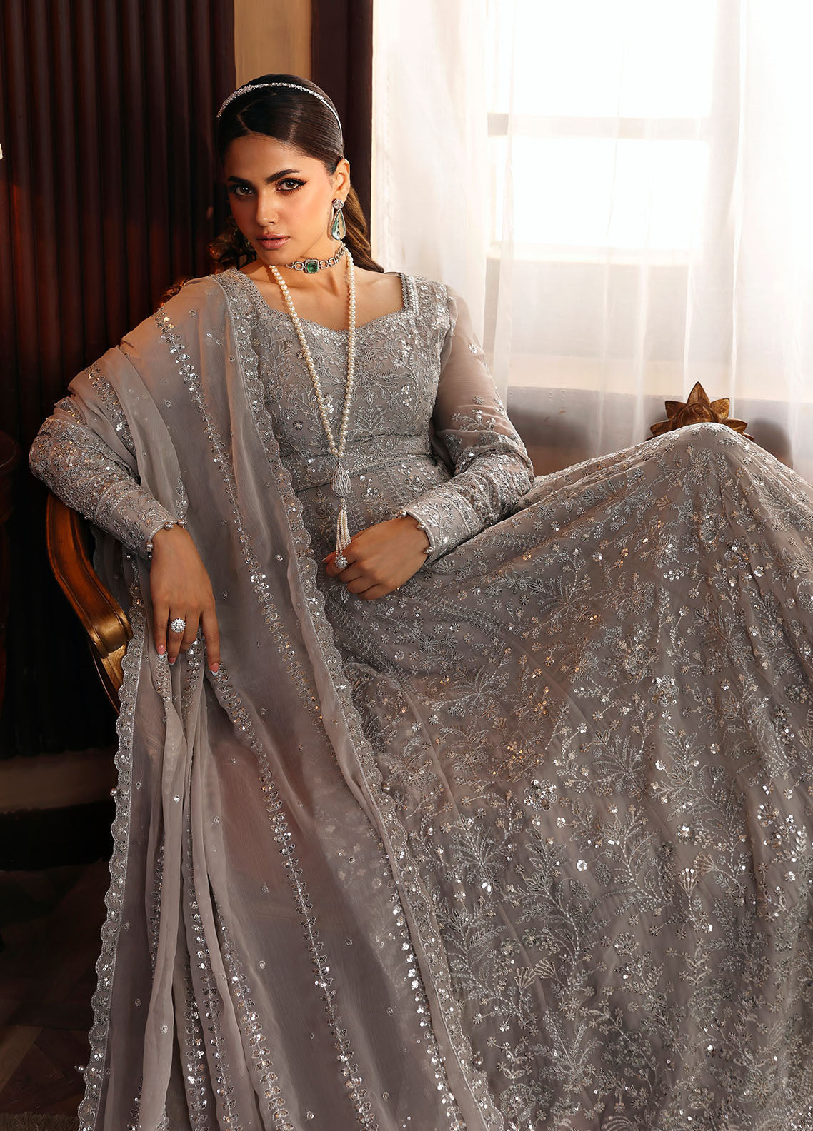 Gulaal | I Evayna Embroidered Chiffon | Sheyza - Official Gulaal - Agha Fabrics UK