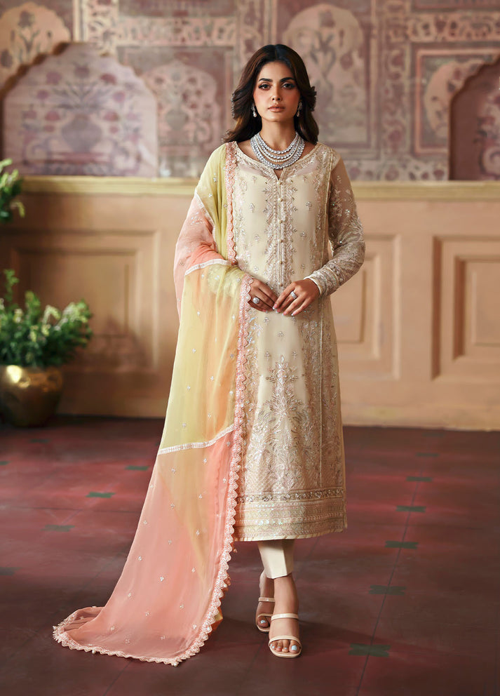 Gulaal | I Evayna Embroidered Chiffon | Fareyah - Official Gulaal - Agha Fabrics UK