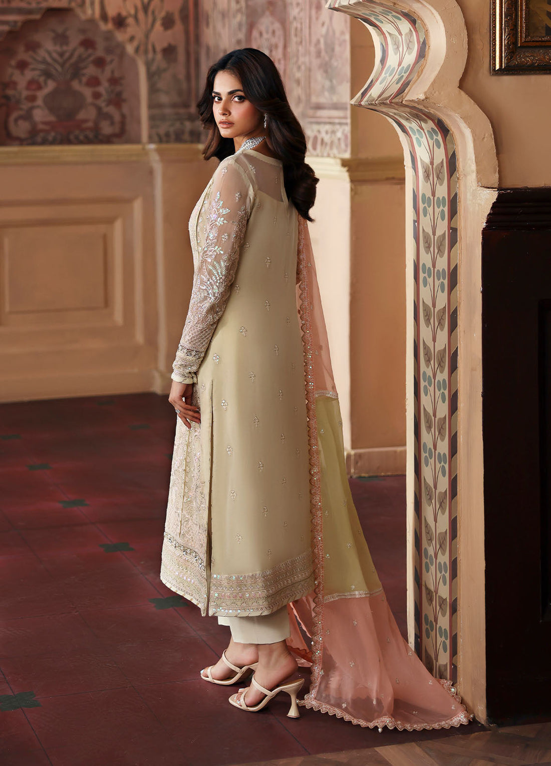 Gulaal | I Evayna Embroidered Chiffon | Fareyah - Official Gulaal - Agha Fabrics UK