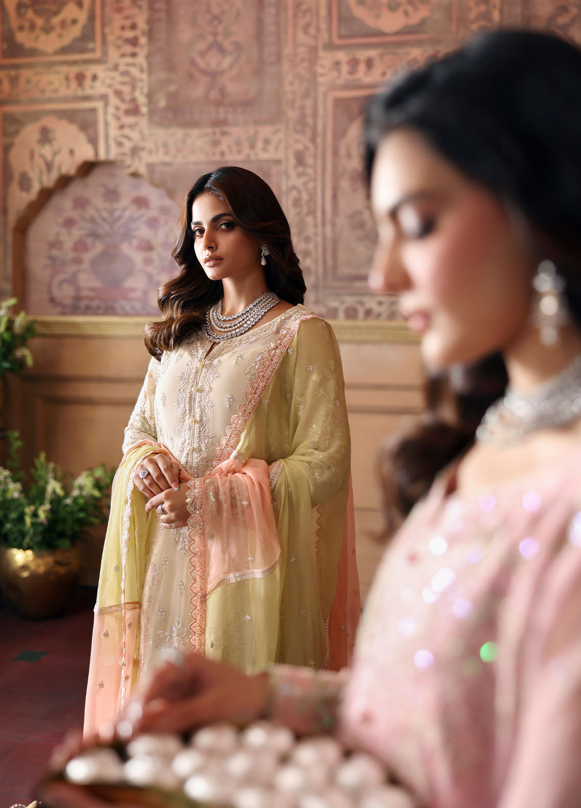 Gulaal | I Evayna Embroidered Chiffon | Fareyah - Official Gulaal - Agha Fabrics UK