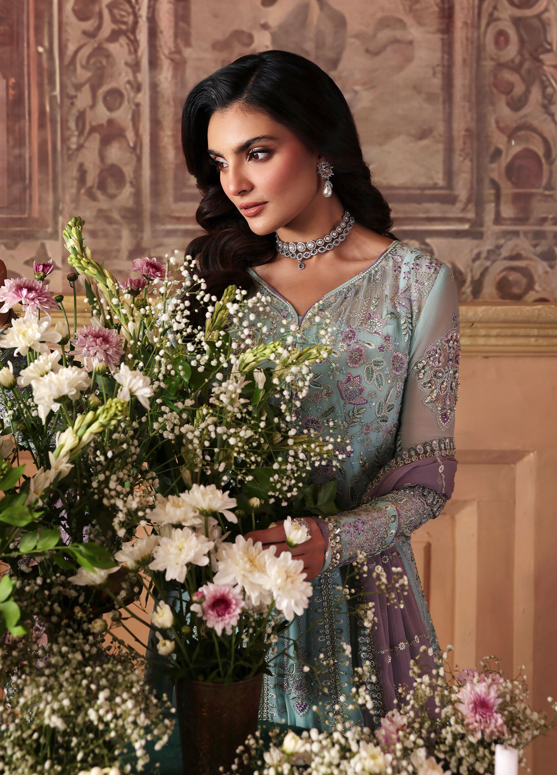 Gulaal | I Evayna Embroidered Chiffon | Delina - Official Gulaal - Agha Fabrics UK