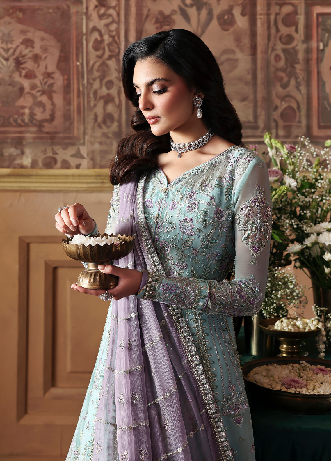 Gulaal | I Evayna Embroidered Chiffon | Delina - Official Gulaal - Agha Fabrics UK